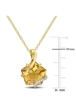 Buy 😍 6 ct. t.g.w. Citrine and Diamond Accent Wrapped Pendant with Chain in Yellow Plated Sterling Silver by Belk & Co. 👍 -DealsBelk & Co. Store Belk 20281