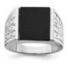Coupon 🎁 Men's Sterling Silver Rhodium-Plated Onyx Ring by Belk & Co. 🤩