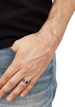 Brand new ⭐ 8 Millimeter Gents Band Black Resin Inlay in Tungsten by Belk & Co. 🎁 -DealsBelk & Co. Store Belk 20297