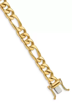 Deals 💯 Mens 14K Yellow Gold 9-Millimeter Hand-polished Figaro Link Bracelet by Belk & Co. 🔔 -DealsBelk & Co. Store Belk 20310