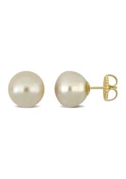 Best deal 🤩 12-13mm Golden South Sea Cultured Freshwater Pearl Stud Earrings in 14k Yellow Gold by Belk & Co. ❤️ -DealsBelk & Co. Store Belk 20324