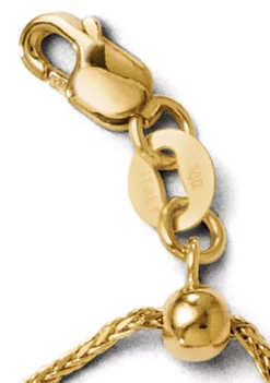 Best Sale ⭐ 14K Yellow Gold Adjustable 1 Millimeter Diamond Cut Wheat Chain by Belk & Co. ✨ -DealsBelk & Co. Store Belk 20327