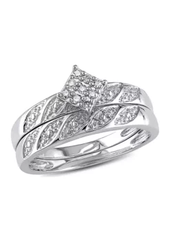Best Pirce ✔️ 1/10 ct. t.w. Diamond Bridal Set in Sterling Silver by Belk & Co. 👍 -DealsBelk & Co. Store Belk 20336