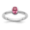 Best Pirce 🛒 1/2 ct. t.w. Oval Pink Tourmaline Stackable Expressions Ring in Sterling Silver by Belk & Co. ✨