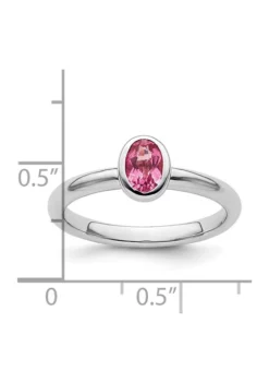 Best Pirce 🛒 1/2 ct. t.w. Oval Pink Tourmaline Stackable Expressions Ring in Sterling Silver by Belk & Co. ✨ -DealsBelk & Co. Store Belk 20346