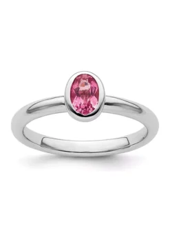 Best Pirce 🛒 1/2 ct. t.w. Oval Pink Tourmaline Stackable Expressions Ring in Sterling Silver by Belk & Co. ✨ -DealsBelk & Co. Store Belk 20347