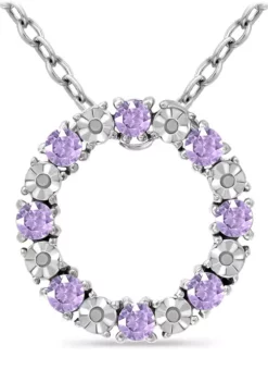 Best reviews of ⌛ 3/4 ct. t.w. Amethyst and Diamond Circle Necklace, Sterling Silver by Belk & Co. 🧨 -DealsBelk & Co. Store Belk 20354