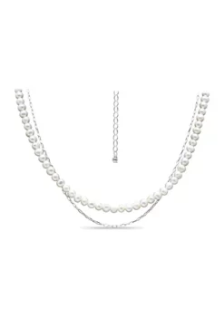 Deals ✨ Fresh Water Pearl Paper Clip Chain Layered Necklace, Sterling Silver by Belk & Co. ✨ -DealsBelk & Co. Store Belk 20359