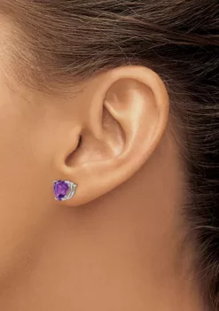 Flash Sale 🧨 3.3 ct. t.w. Amethyst 8mm Heart Earrings in 14K White Gold by Belk & Co. ✨ -DealsBelk & Co. Store Belk 20383