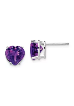 Flash Sale 🧨 3.3 ct. t.w. Amethyst 8mm Heart Earrings in 14K White Gold by Belk & Co. ✨ -DealsBelk & Co. Store Belk 20385