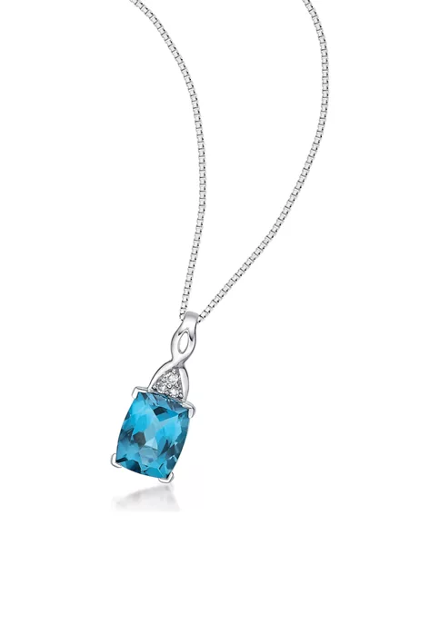 Best deal ❤️ 2.5 ct. t.w. London Blue Topaz and 1/10 ct. t.w. Diamond Pendant Necklace in 10K White Gold by Belk & Co. 😀 3 Best deal ❤️ 2.5 ct. t.w. London Blue Topaz and 1/10 ct. t.w. Diamond Pendant Necklace in 10K White Gold by Belk & Co. 😀 - Image 3