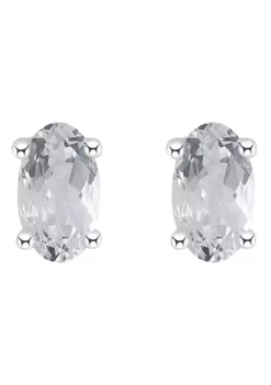 Discount ⌛ 14K Gold 5x3 Oval White Topaz Earrings by Belk & Co. ✨ -DealsBelk & Co. Store Belk 20399