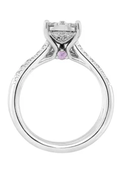 Cheap 💯 1 ct. t.w. Pear Diamond and Pink Sapphire Bridal Ring Set in 10k White Gold by Belk & Co. 😍