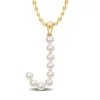 Cheapest 🎁 3.5-4mm Freshwater Cultured Pearl "J" Initial Pendant with Chain in Yellow Plated Sterling Silver by Belk & Co. 😀