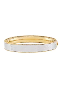 Budget ๐ Oval Hinged Bangle in 14K Two-Tone Gold by Belk & Co. ๐