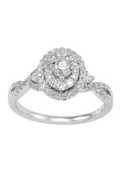 Brand new โ 1/2 ct. t.w. Diamond Engagement Ring in 10K White Gold by Belk & Co. ๐