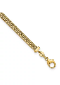 Budget ⌛ 14K Yellow Gold with Diamond Cut Accent and 1 Inch Extension Woven Bracelet by Belk & Co. 🤩 -DealsBelk & Co. Store Belk 20493