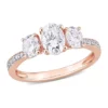 Best Pirce 😉 1.8 ct. t.w. Created Moissanite Oval 3-Stone Engagement Ring in 10k Rose Gold by Belk & Co. 😉