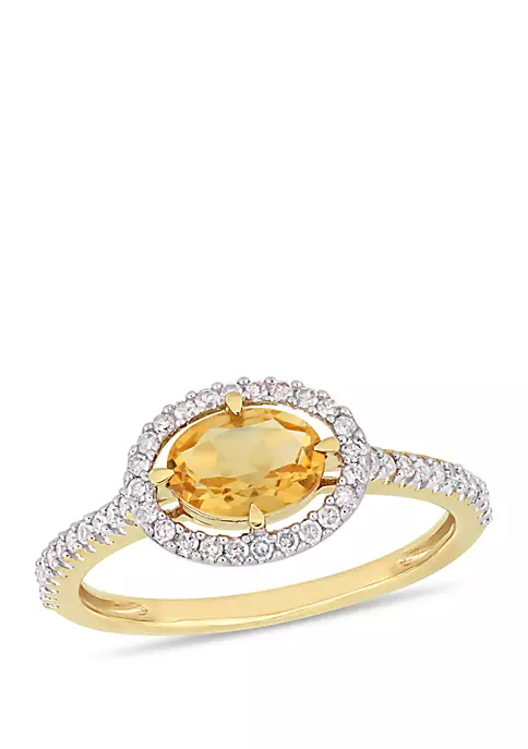 Budget ✔️ Citrine and 1/4 ct. t.w. Diamond Halo Ring in 10K Yellow Gold by Belk & Co. 🎁 1 Budget ✔️ Citrine and 1/4 ct. t.w. Diamond Halo Ring in 10K Yellow Gold by Belk & Co. 🎁