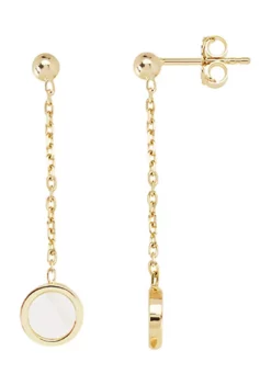 Coupon 😍 2 ct. t.w. 👩 Mother of Pearl Earrings in 14K Yellow Gold by Belk & Co. ✨