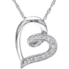 Promo 🎁 1/10 ct. t.w. Diamond Accent Heart Pendant with Chain in 10k White Gold by Belk & Co. 🛒