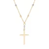 Cheapest 🔔 Cross Bead Chain Necklace in 10k Tri-Tone by Belk & Co. 🎁