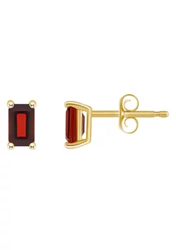 Discount ⌛ 14K Gold 5x3 Emerald Cut Garnet Earrings by Belk & Co. 🎉 -DealsBelk & Co. Store Belk 20534