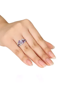 Best Sale ✨ Rose de France Amethyst and Diamond Ring in Sterling Silver by Belk & Co. 😉 -DealsBelk & Co. Store Belk 20544