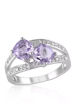 Best Sale ✨ Rose de France Amethyst and Diamond Ring in Sterling Silver by Belk & Co. 😉 -DealsBelk & Co. Store Belk 20545