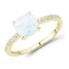 Best Pirce 🤩 Lab Created Opal and White Sapphire Ring in 10K Yellow Gold by Belk & Co. 😉