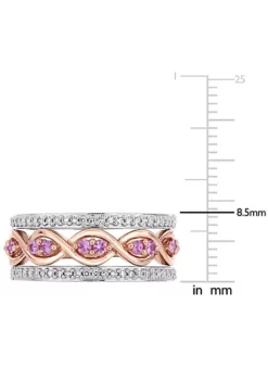 New ๐ 1/4 ct. t.w. Diamond and Pink Sapphire 3 Piece Infinity Ring Set in 14K Two Tone Gold by Belk & Co. ๐ 9 New ๐ 1/4 ct. t.w. Diamond and Pink Sapphire 3 Piece Infinity Ring Set in 14K Two Tone Gold by Belk & Co. ๐ -DealsBelk & Co. Store Belk 20558