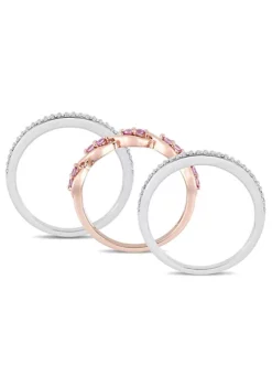 New ๐ 1/4 ct. t.w. Diamond and Pink Sapphire 3 Piece Infinity Ring Set in 14K Two Tone Gold by Belk & Co. ๐ 11 New ๐ 1/4 ct. t.w. Diamond and Pink Sapphire 3 Piece Infinity Ring Set in 14K Two Tone Gold by Belk & Co. ๐ -DealsBelk & Co. Store Belk 20560