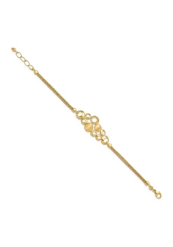 Cheap 😍 14K Yellow Gold Polished and Satin Circles with 1 Inch Extension Bracelet by Belk & Co. ⭐ -DealsBelk & Co. Store Belk 20564