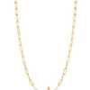 Buy 🌟 10K Yellow Gold Sideway Cross Paperclip Chain Necklace by Belk & Co. 💯