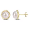 Best deal 🥰 8-8.5MM Freshwater Cultured Pearl Stud Post Earrings in 10K Yellow Gold by Belk & Co. 👍