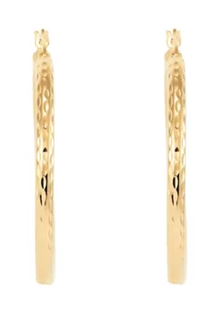 Wholesale 😉 Round Tube Hoop Earrings in Gold Over Sterling Silver by Belk & Co. 🥰