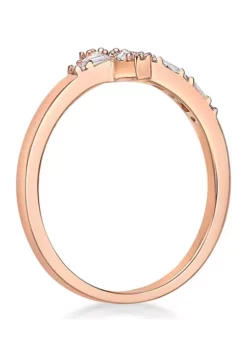 Best Pirce ❤️ 1/8 ct. t.w. Diamond Sideways Cros Ring in Sterling Silver with 14K Rose Gold Plate by Belk & Co. 🌟 -DealsBelk & Co. Store Belk 20591
