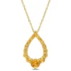 Best deal ⭐ 2 ct. t.g.w. Citrine, Madeira Citrine and Honey Citrine Graduated Open Teardrop Pendant with Chain in 18K Yellow Gold Plated Sterling Silver by Belk & Co. 🌟