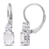 Deals ⌛ Lab Created 2 ct. t.g.w. Opal and Created White Sapphire Leverback Earrings in Sterling Silver by Belk & Co. ✔️