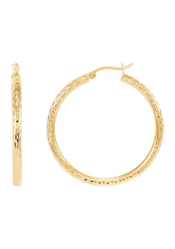 Wholesale 😉 Round Tube Hoop Earrings in Gold Over Sterling Silver by Belk & Co. 🥰 -DealsBelk & Co. Store Belk 2061