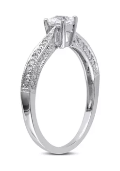 Best Sale ⌛ Lab Created 1/3 CT TGW Created White Sapphire and Diamond Accent Engagement Ring in Sterling Silver by Belk & Co. 😀 7 Best Sale ⌛ Lab Created 1/3 CT TGW Created White Sapphire and Diamond Accent Engagement Ring in Sterling Silver by Belk & Co. 😀 -DealsBelk & Co. Store Belk 20613