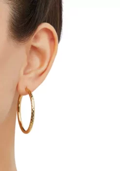 Wholesale 😉 Round Tube Hoop Earrings in Gold Over Sterling Silver by Belk & Co. 🥰 -DealsBelk & Co. Store Belk 2062