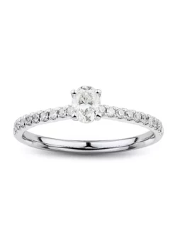 Cheapest ⭐ 1/2 ct. t.w. Oval Cut Diamond Ring in 10K White Gold by Belk & Co. 🎁 -DealsBelk & Co. Store Belk 20629