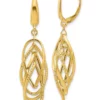 Brand new 😉 14K Yellow Gold Polished and Textured Ovals Dangle Earrings by Belk & Co. 🎉