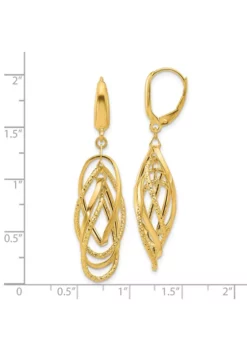 Brand new 😉 14K Yellow Gold Polished and Textured Ovals Dangle Earrings by Belk & Co. 🎉 -DealsBelk & Co. Store Belk 20635