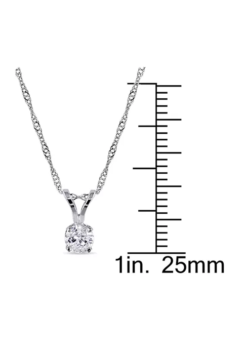 Brand new ๐งจ 1/4 ct. t.w. Diamond Solitaire Pendant with Chain in 14k White Gold by Belk & Co. ๐ 2 Brand new ๐งจ 1/4 ct. t.w. Diamond Solitaire Pendant with Chain in 14k White Gold by Belk & Co. ๐ - Image 2