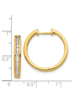 Top 10 😀 1 ct. t.w. Diamond Hinged Hoop Earrings in 14K Yellow Gold by Belk & Co. ⭐ -DealsBelk & Co. Store Belk 20678