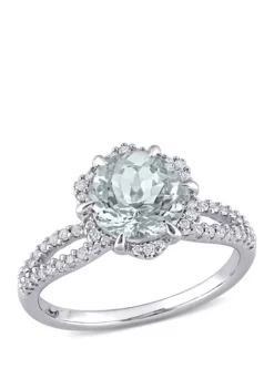 Cheapest ⭐ 1.6 ct. t.w. Aquamarine and 1/3 ct. t.w. Diamond Ring by Belk & Co. 🛒