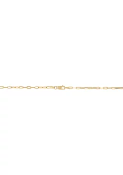Best Pirce ✨ 2.2 Millimeter Hollow Flat Paperclip Chain Necklace in 10K Yellow Gold by Belk & Co. 💯 -DealsBelk & Co. Store Belk 2070