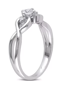 New 🎉 Lab Created 1/3 CT TGW Created White Sapphire and Diamond Infinity Ring in Sterling Silver by Belk & Co. 💯 -DealsBelk & Co. Store Belk 20723